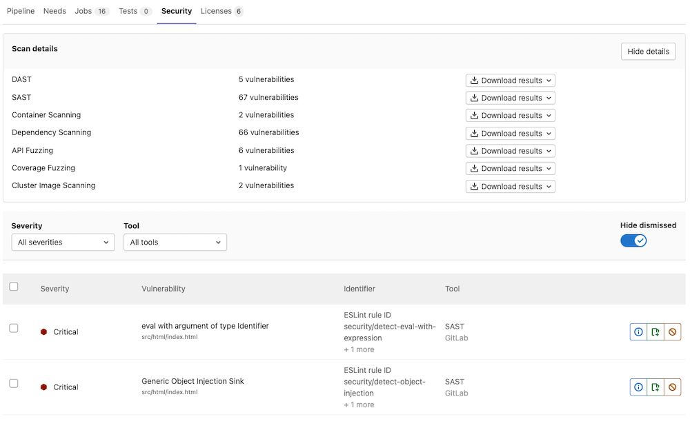 Pipeline Security Dashboard
